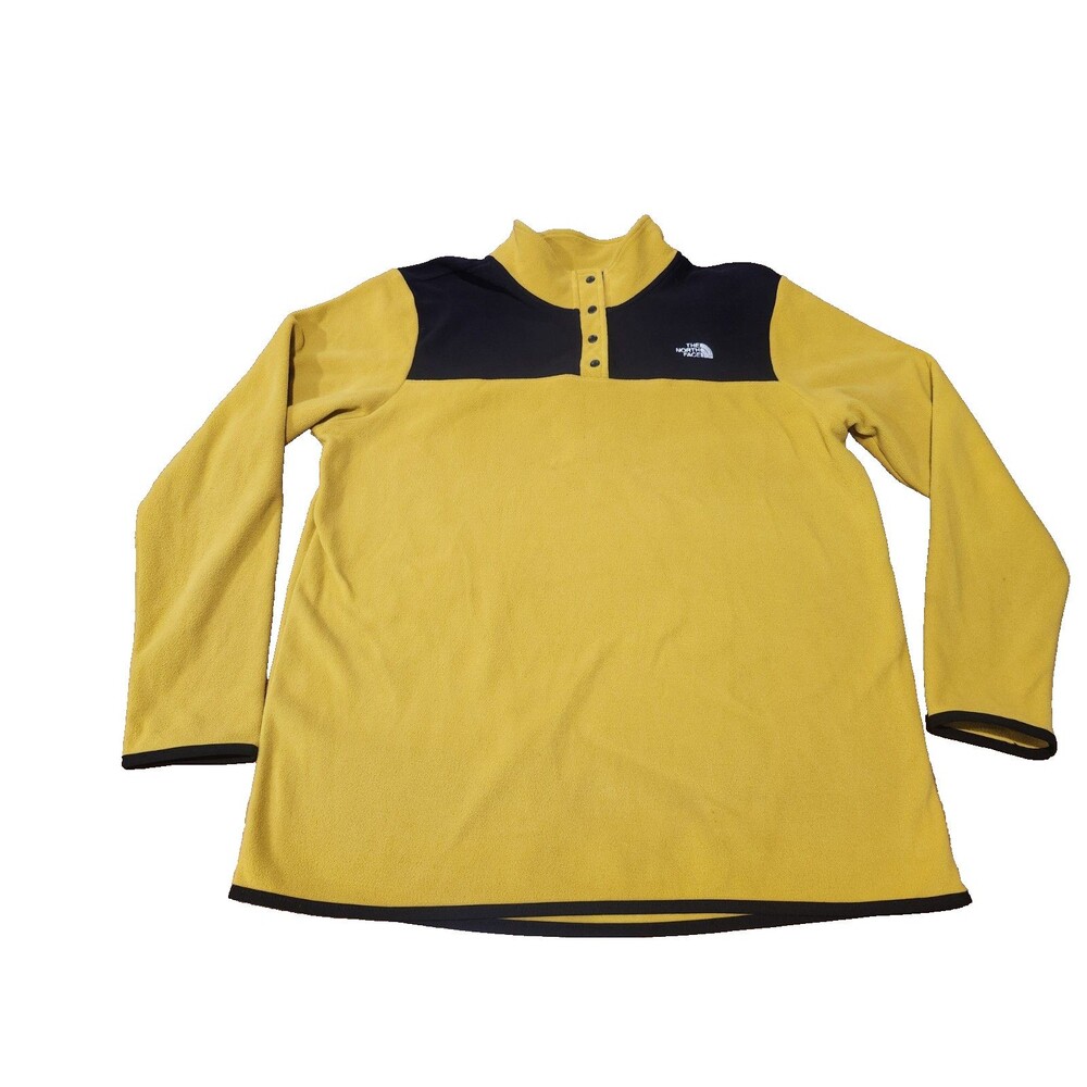 The‎ North Face Women's Size XL Snap Neck Pullover Fleece, Yellow